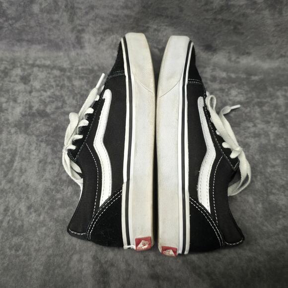 Vans Black & White Off The Wall Old Skool Low Top Canvas Skater Shoes Youth 3 - Picture 5 of 9